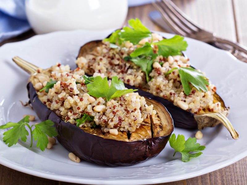 Berenjenas Rellenas De Quinoa Santiveri