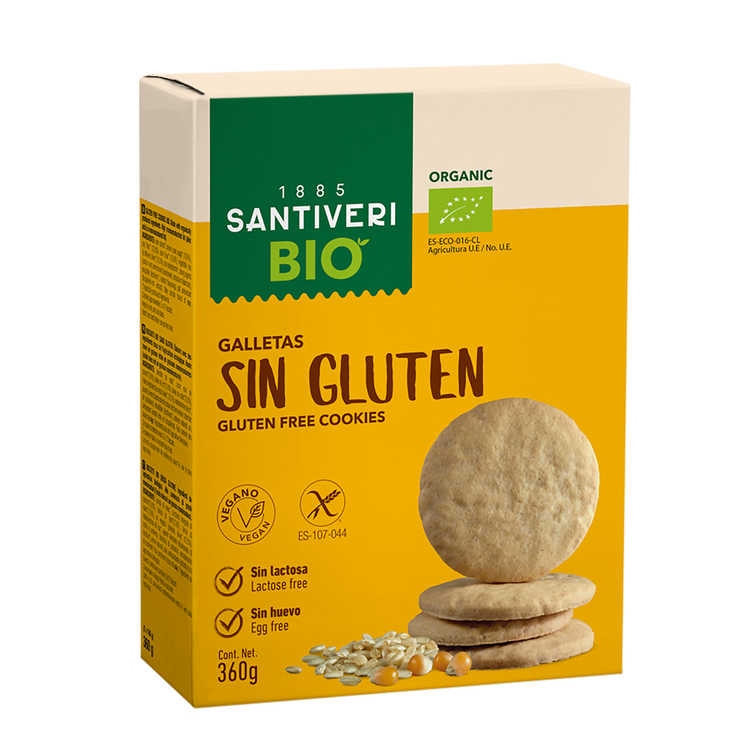 Galletas Sin Gluten Bio 360 G 2 Paquetes Santiveri